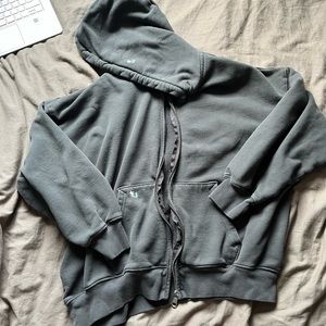 american eagle zip up with flower details